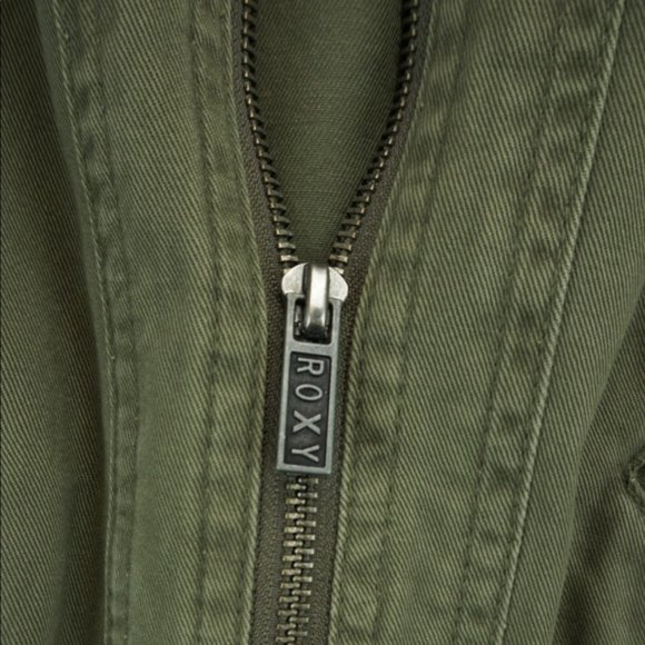 ✨Roxy S Army Green Jean Jacket - Picture 3 of 4